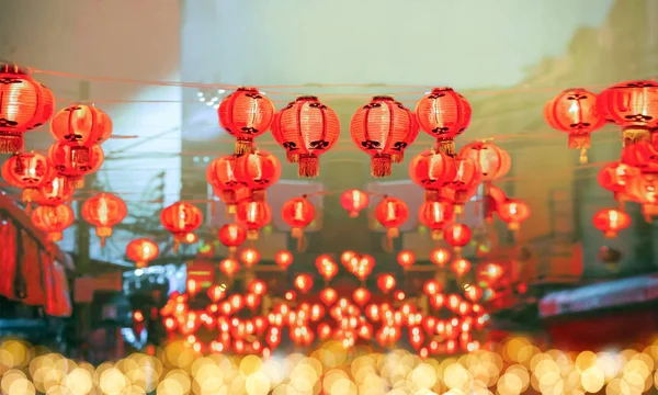 Chińskie latarnie noworoczne w mieście Chiny. — Zdjęcie stockowe