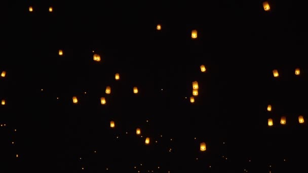 Lanternas Céu Flutuante Chiang Mai Tailândia — Vídeo de Stock