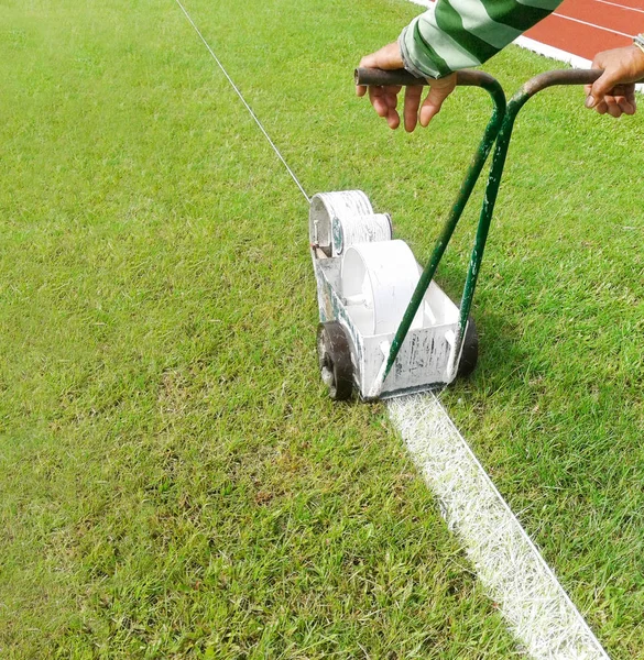 Sport Field Marking Paint line — Stock Photo, Image