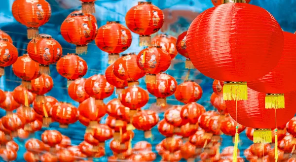 Lanternes en chinois fête du nouvel an . — Photo