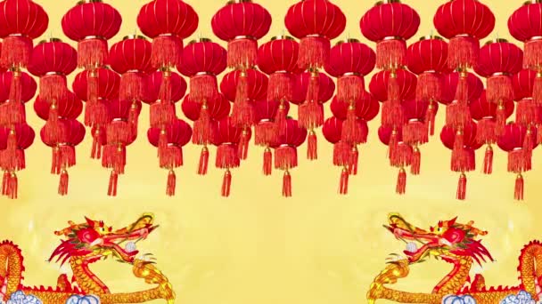 Chiński Nowy Rok Lampiony Dekoracje Chinatown — Wideo stockowe