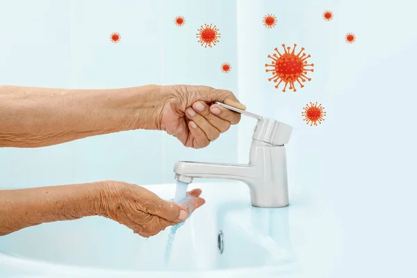 Kebersihan Tangan adalah kunci untuk membantu melindungi dari coronavirus covid-19 — Stok Foto
