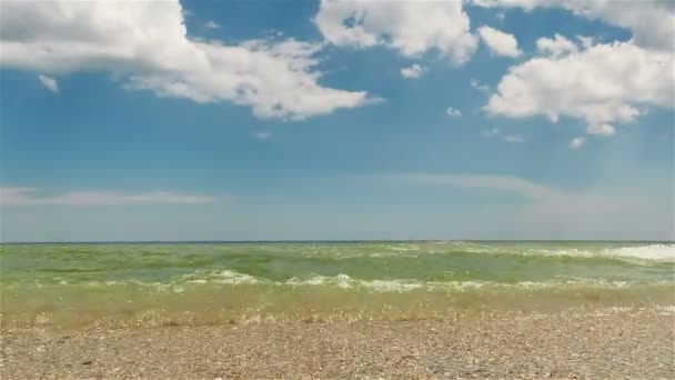 Bølger på stranden. Sløyfe . – stockvideo