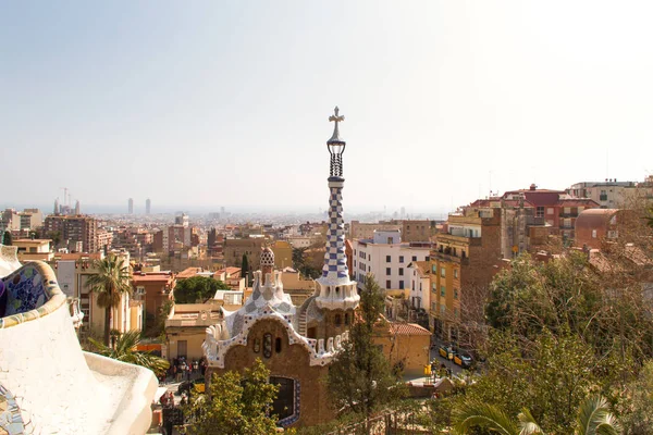 Spanien, Katalonien, Barcelona, Blick vom Parc Güell auf die Stadt Stockfoto