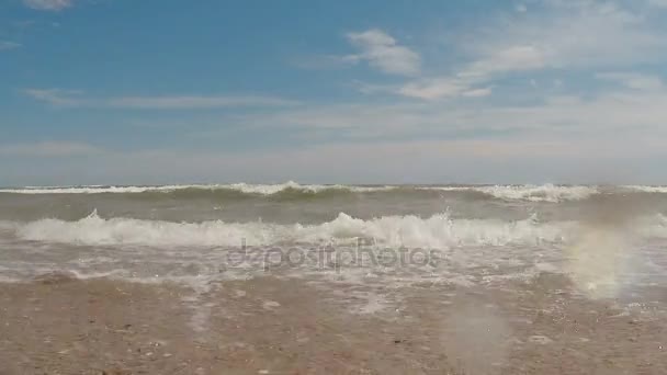 Bølger på stranden – stockvideo