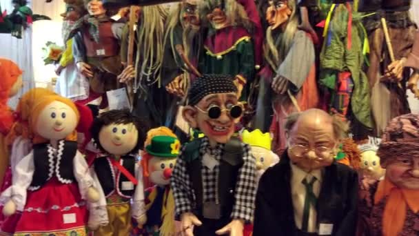 Tienda de marionetas en Praga, República Checa — Vídeos de Stock