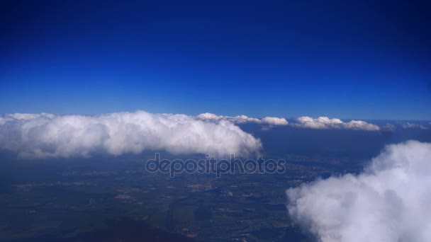 Above Puffy Clouds — Stock Video