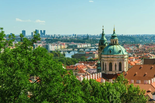 Praag oude stad panorama Rechtenvrije Stockafbeeldingen