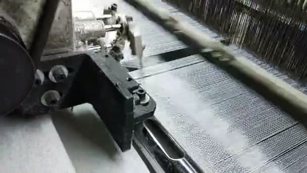 Textile Industry. Industrial Loom — Stock Video