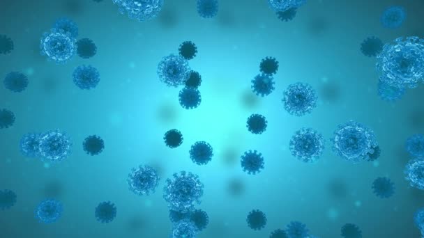 Coronavirus blue background — Stock Video