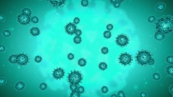 Coronavirus πράσινο φόντο — Αρχείο Βίντεο