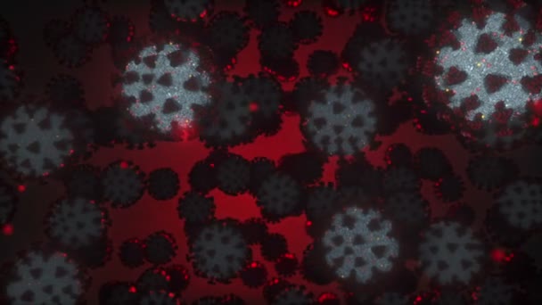 Ερυθρό φόντο του Coronavirus — Αρχείο Βίντεο