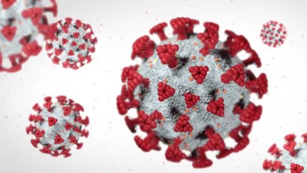 Coronavirus sobre fondo blanco — Vídeo de stock