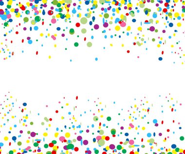 Beyaz arkaplanda renkli konfeti