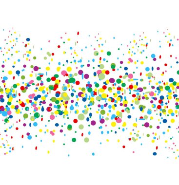 Beyaz arkaplanda renkli konfeti