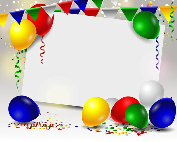 Carte d'anniversaire avec ballons colorés — Photo