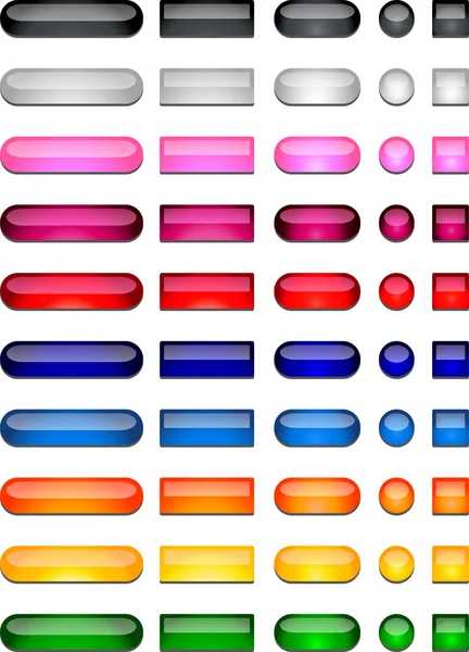 Набор разноцветной иконки кнопки — стоковое фото