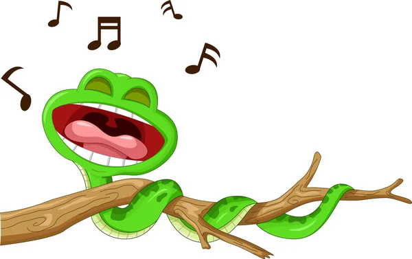 Orm tecknade sjunger — Stockfoto