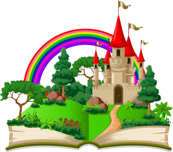 fairy castle appearing from the old book