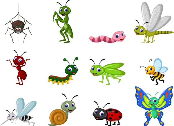 Collection de dessins animés insectes — Photo