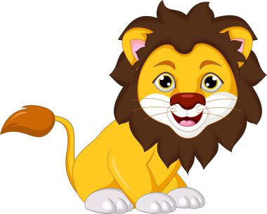 Aslan çizgi film poz