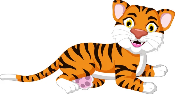Милий тигр мультфільм позує — стокове фото
