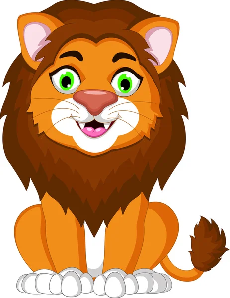 Cute lion cartoon sitting — Stock Photo, Image