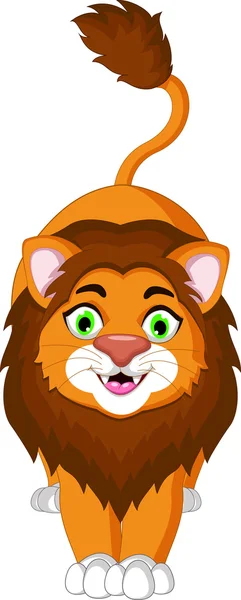 Cute lion cartoon posing for you design — Stock Photo, Image