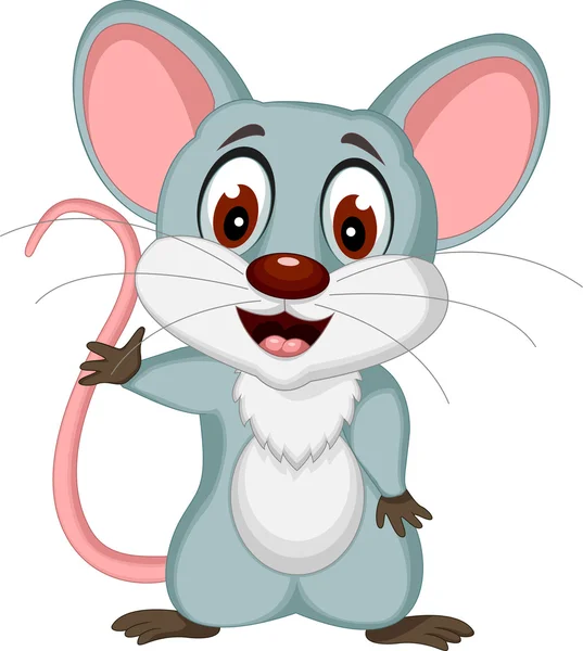 Happy mouse cartoon posing — Stock Photo, Image