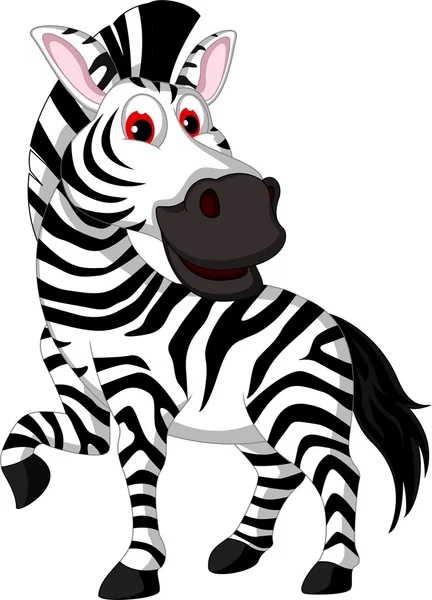 Zebra ładny kreskówka pozowanie — Zdjęcie stockowe