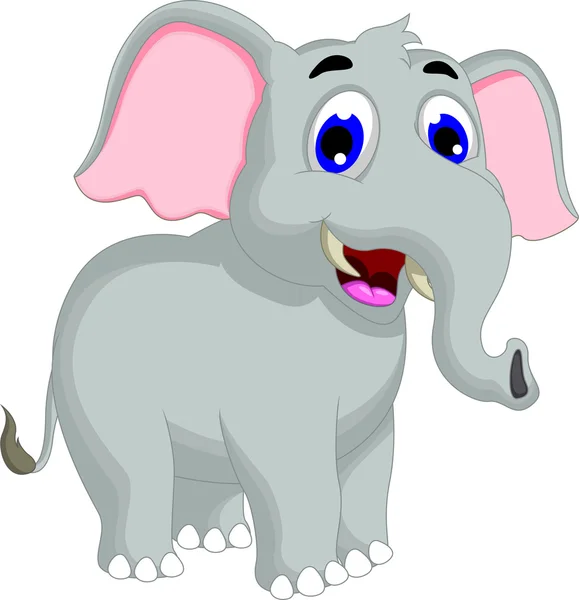 Drôle éléphant dessin animé posant — Photo