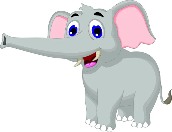 Забавный слон мультфильм позирует для вас дизайн — стоковое фото