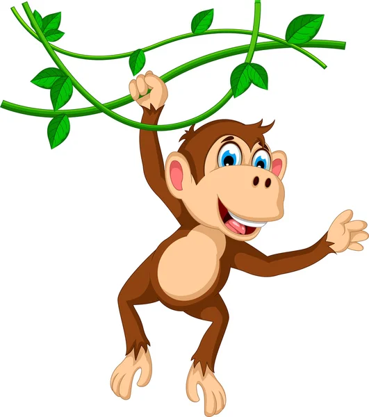 Mono dibujos animados colgando —  Fotos de Stock