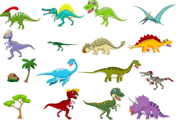 Dinosaurier-Zeichentrickset — Stockfoto