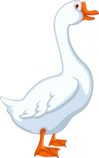 Белый гусиный мультфильм — стоковое фото