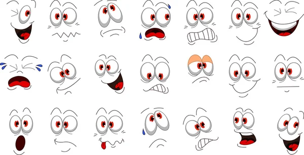 设置为你设计的卡通脸情绪 — 图库照片