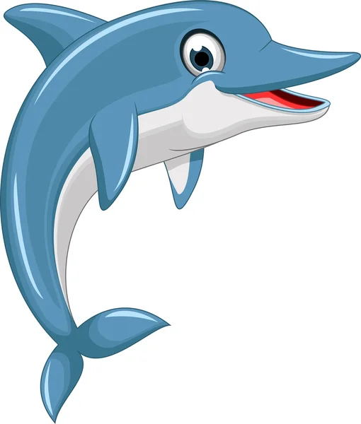 Χαριτωμένο δελφίνι γελοιογραφία άλμα — Φωτογραφία Αρχείου