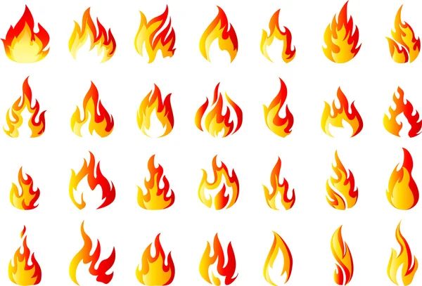 Fire icons set for you design — Stock Photo, Image
