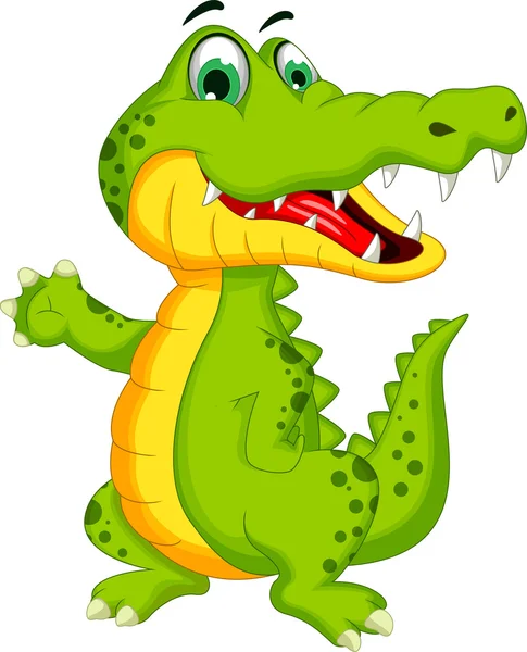Lustige Krokodil-Karikatur posiert — Stockfoto