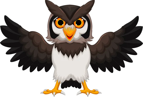 Cute owl cartoon waving — Stock Photo, Image