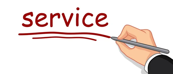 Hand writing service word — Stock Photo, Image