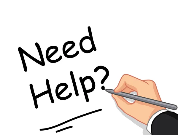 Erkek el ihtiyaç yazmak yardım? için tasarım — Stok fotoğraf