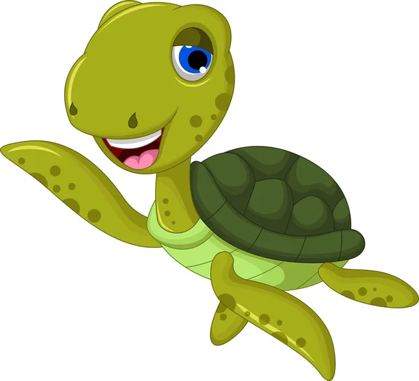 Zeeschildpad cartoon zwaaien — Stockfoto