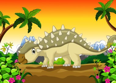 Ankylosaurus dinozor karikatür tasarımınız için