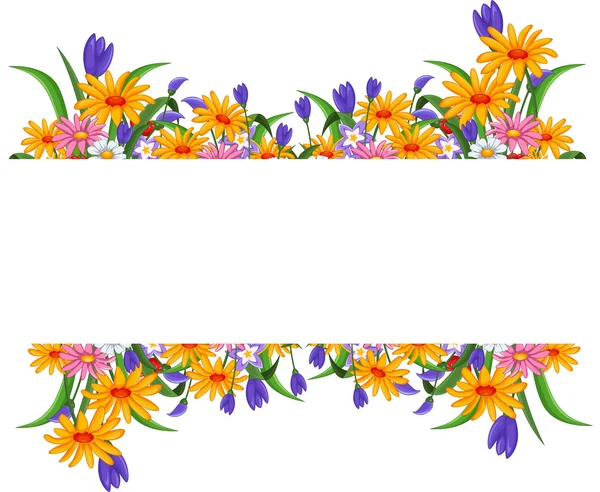 Baner z ramą kwiaty — Zdjęcie stockowe