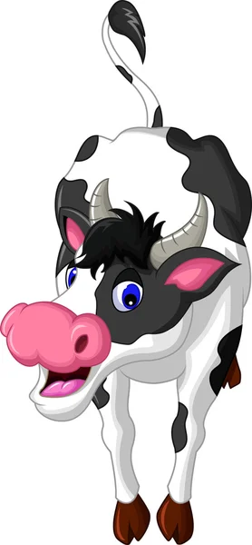 Pozowanie kreskówka krowa ładny — Zdjęcie stockowe