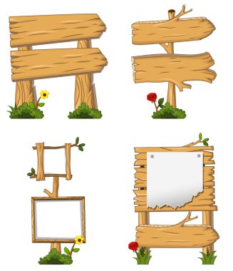 tahta işaret ve tabela koleksiyonu