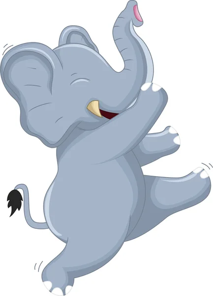 Happy Very Cute baby elephant dancing for your design — Stock Photo, Image