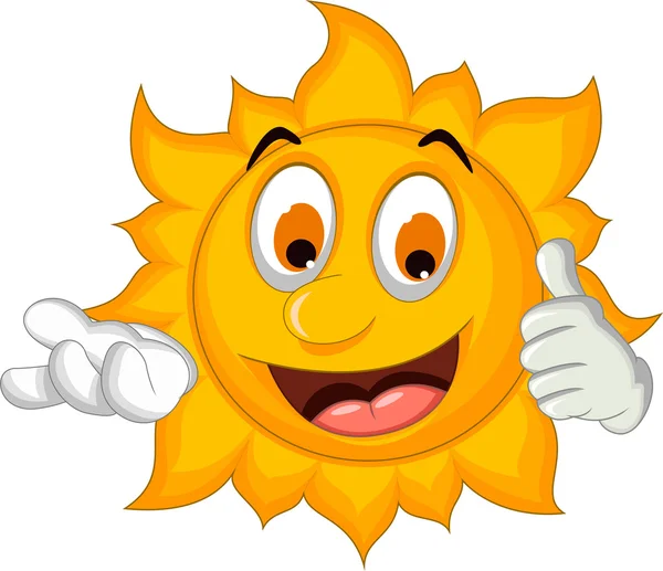 Sun cartoon thumb up — Stock Photo, Image