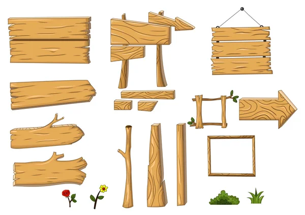 Коллекция деревянных табличек и вывесок — стоковое фото